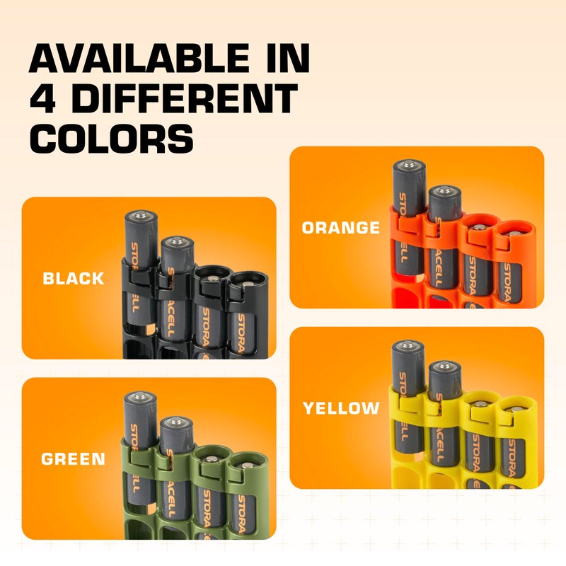 Storacell AA Battery Storage Caddy by Storacell, Black, Holds 4 Batteries (Not included) - Image 5